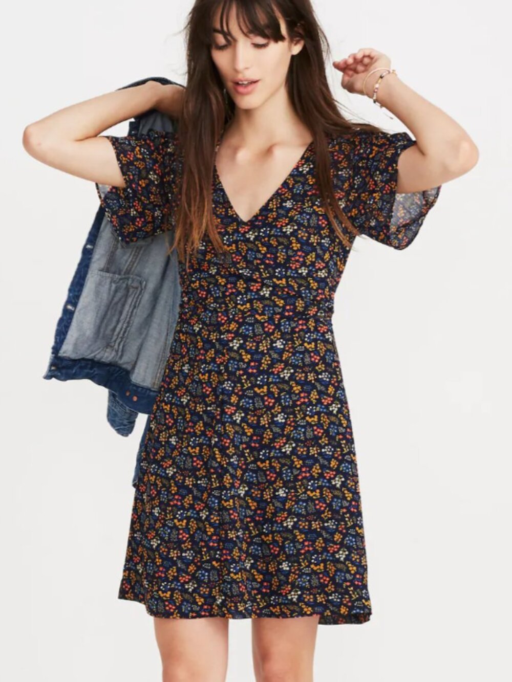 Madewell cross-front mini dress in garden party size 2 VGUC cottagecore boho